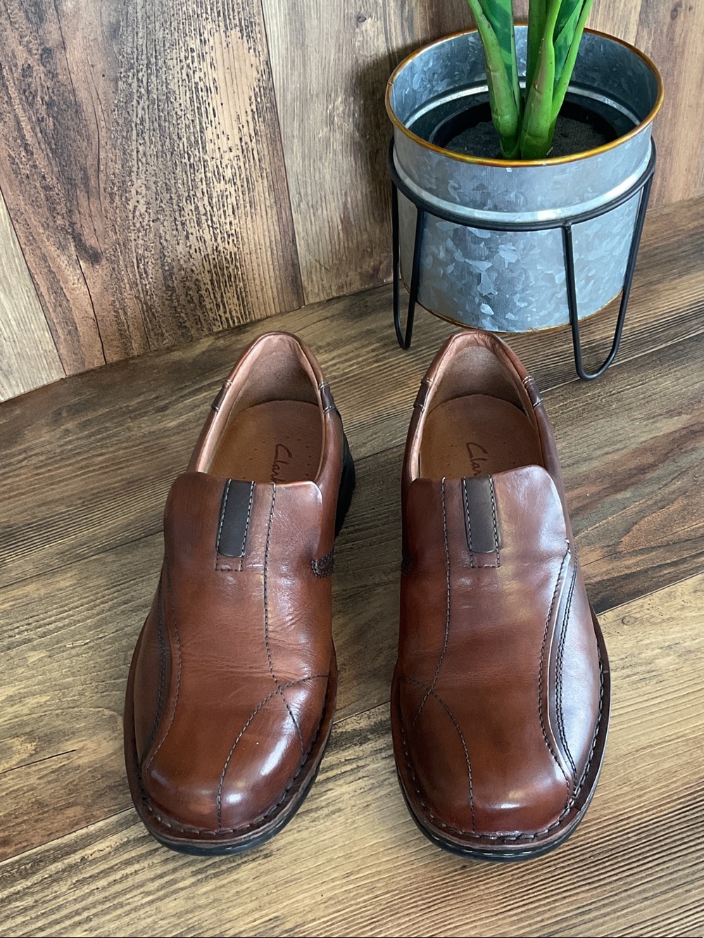 Clarks 70846 Leather Slip-On Loafers 12M 926D